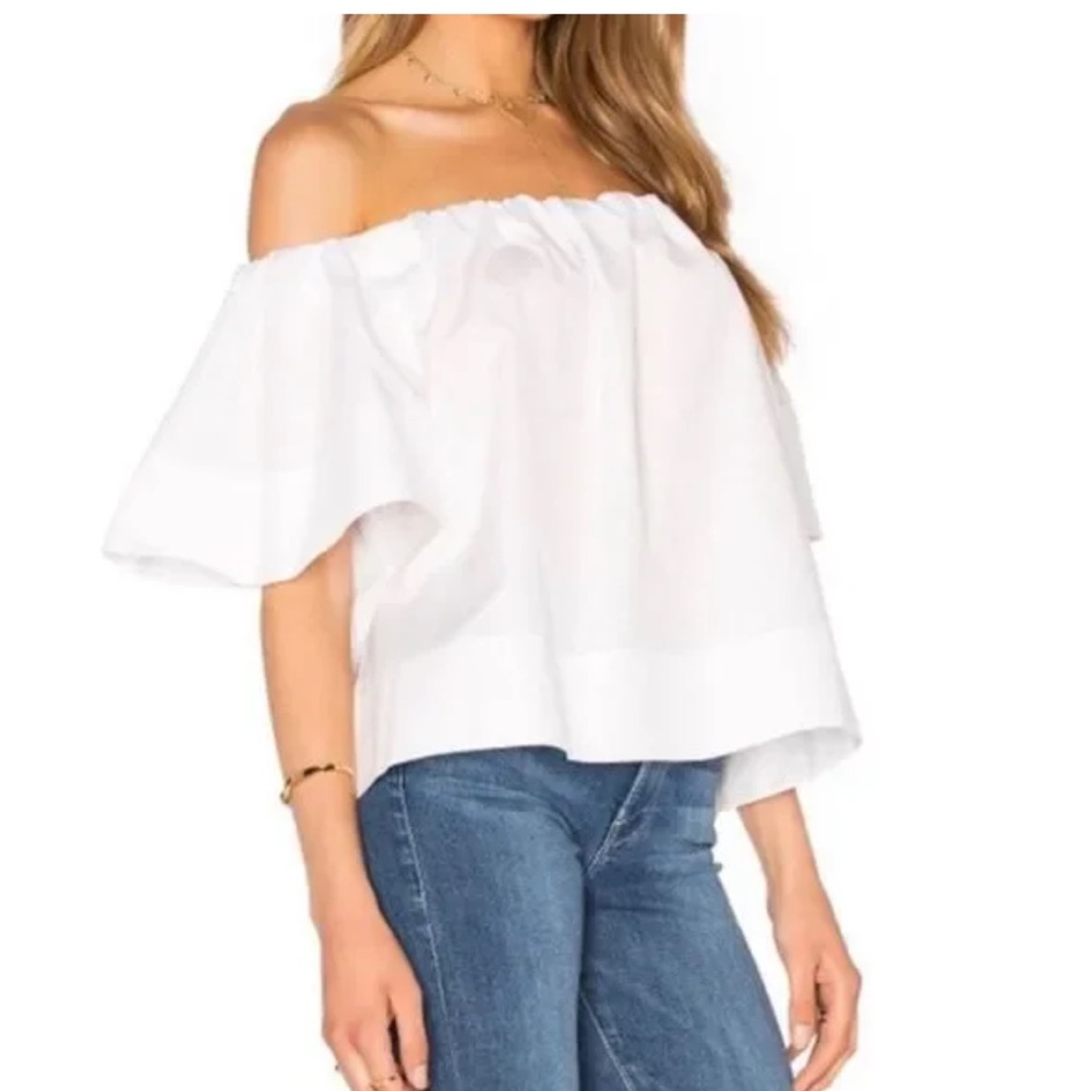Vince Elegant White Off-Shoulder Top